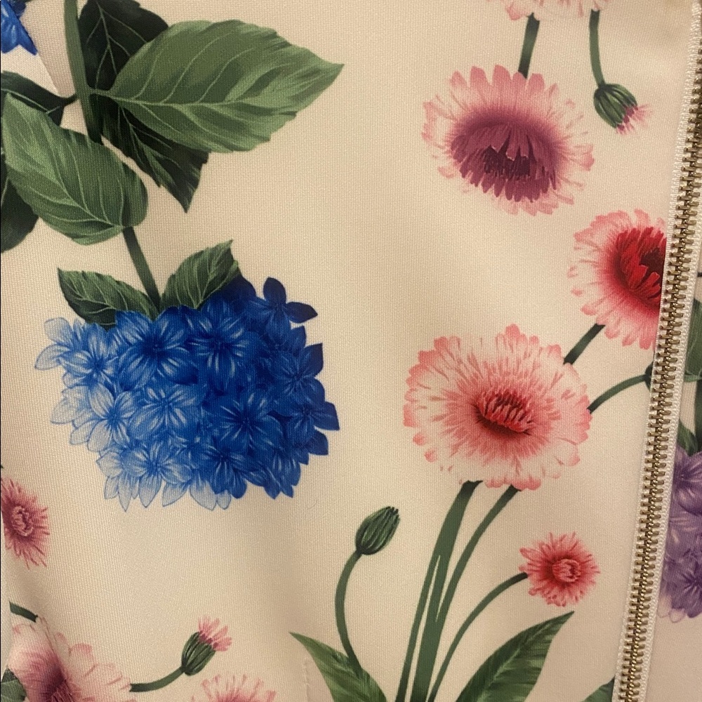 NWT Calvin Klein White Floral Midi Sheath Dress with Multicolor Blooms - Picture 5 of 8